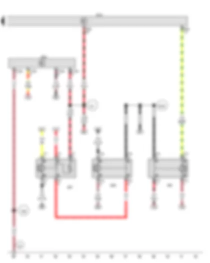 Wiring Diagram  VW TIGUAN 2011 - Onboard supply control unit - Voltage stabiliser - Terminal 15 voltage supply relay 2 - Starter relay 1 - Starter relay 2