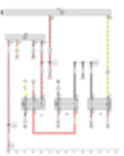 Wiring Diagram  VW TIGUAN 2011 - Onboard supply control unit - Voltage stabiliser - Terminal 15 voltage supply relay 2 - Terminal 50 voltage supply relay - Starter relay 2