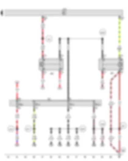 Wiring Diagram  VW TIGUAN 2011 - Onboard supply control unit - Terminal 15 voltage supply relay 2 - Terminal 50 voltage supply relay - Fuse holder C