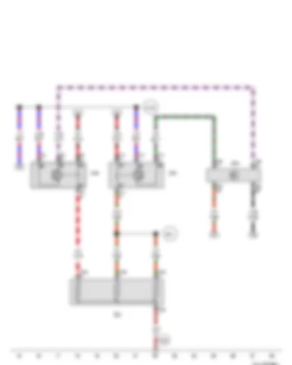 Wiring Diagram  VW TIGUAN 2011 - Low heat output relay - High heat output relay - Engine control unit - Auxiliary air heater element