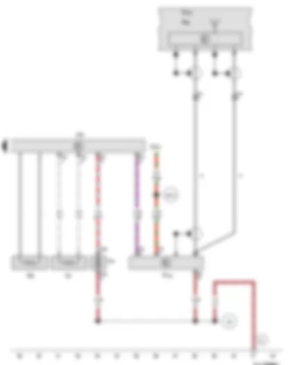 Wiring Diagram  VW TIGUAN 2011 - Auxiliary heater control unit - Glow plug with flame monitor - Telephone aerial - Remote control receiver for auxiliary coolant heater - Auxiliary heater aerial - Metering pump - Fuel pre-heating heater element