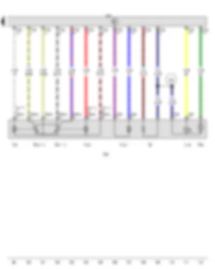 Wiring Diagram  VW TIGUAN 2012 - Front passenger door control unit - Front passenger side exterior mirror