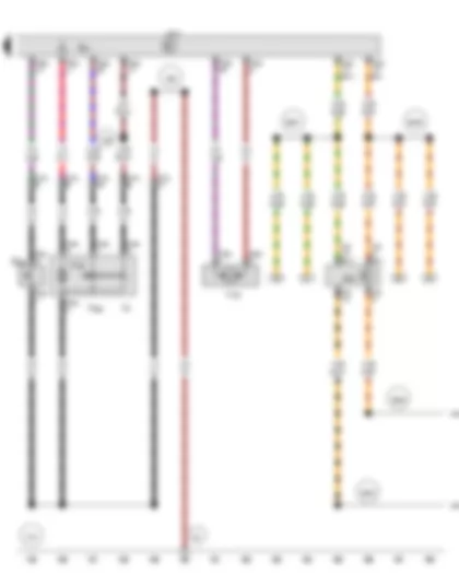 Wiring Diagram  VW TIGUAN 2013 - Rear lid handle release button - Rear lid lock unit - Onboard supply control unit - Central locking and anti-theft alarm system aerial - Tank filler flap locking motor