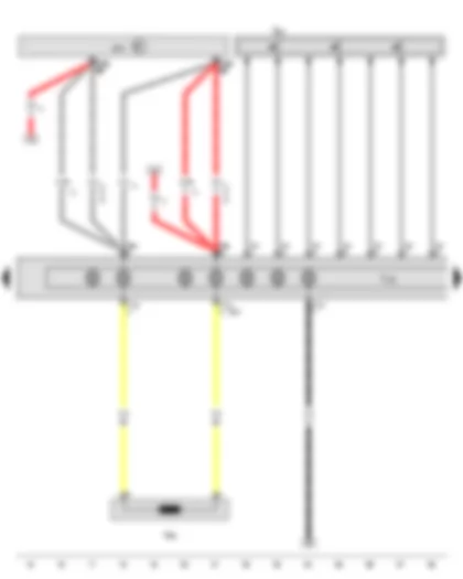 Wiring Diagram  VW TIGUAN 2014 - Cruise control system switch - Airbag coil connector and return ring with slip ring - Airbag control unit - Steering column electronics control unit - Driver side airbag igniter