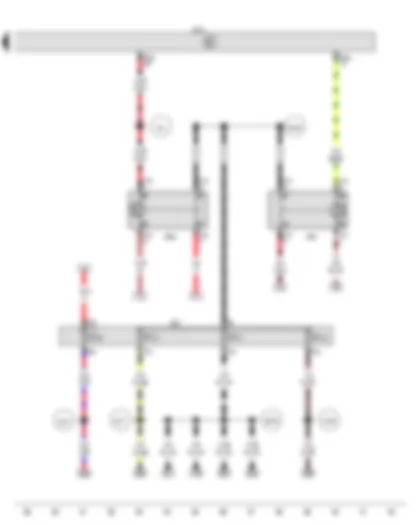 Wiring Diagram  VW TIGUAN 2012 - Onboard supply control unit - Terminal 15 voltage supply relay 2 - Terminal 50 voltage supply relay - Fuse holder C