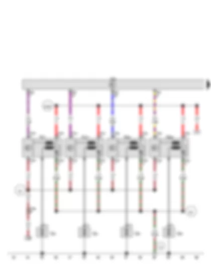 Wiring Diagram  VW TIGUAN 2013 - Engine control unit - Ignition coil 1 with output stage - Ignition coil 2 with output stage - Ignition coil 3 with output stage - Ignition coil 4 with output stage