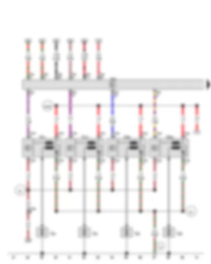 Wiring Diagram  VW TIGUAN 2013 - Engine control unit - Ignition coil 1 with output stage - Ignition coil 2 with output stage - Ignition coil 3 with output stage - Ignition coil 4 with output stage