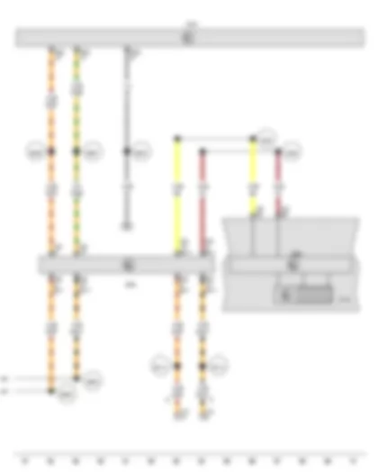 Wiring Diagram  VW TIGUAN 2015 - Multifunction indicator - Control unit in dash panel insert - Data bus diagnostic interface