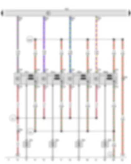 Wiring Diagram  VW TIGUAN 2016 - Engine control unit - Ignition coil 1 with output stage - Ignition coil 2 with output stage - Ignition coil 3 with output stage - Ignition coil 4 with output stage