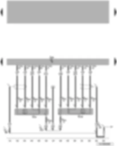 Wiring Diagram  VW TOUAREG 2003 - Motronic control unit - lambda probe - lambda probe 2