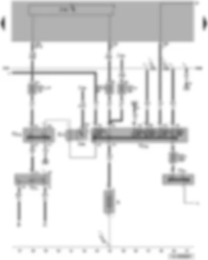 Wiring Diagram  VW TOUAREG 2004 - Onboard supply control unit - battery - terminal 30 and 30a wiring junction - battery master/isolator switch