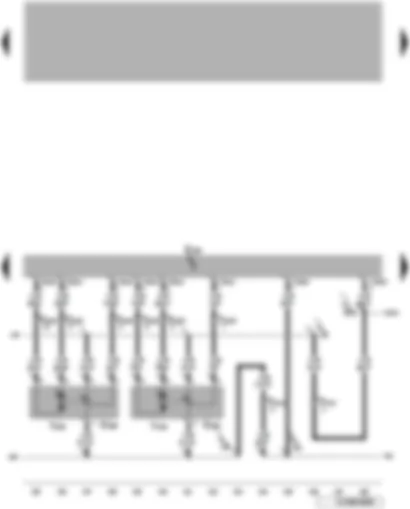 Электросхемa  VW TOUAREG 2006 - Задняя панель управления и индикации Climatronic - потенциометр задней левой заслонки регулирования подачи воздуха - потенциометр задней правой заслонки регулирования подачи воздуха