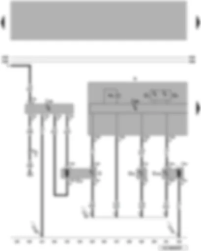 Wiring Diagram  VW TOUAREG 2007 - Dash panel insert - control unit in dash panel insert - fuel pump control unit - fuel gauge - coolant temperature gauge - fuel pump - fuel gauge sender