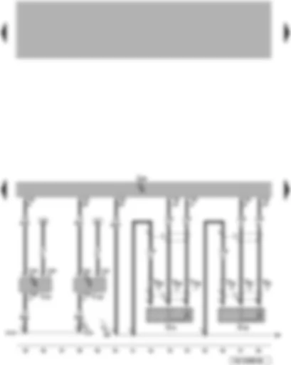 Электросхемa  VW TOUAREG 2009 - Блок управления двигателя - датчик детонации 1 - датчик детонации 2 - электродвигатель привода заслонок впускных каналов - электродвигатель изменения геометрии впускного коллектора