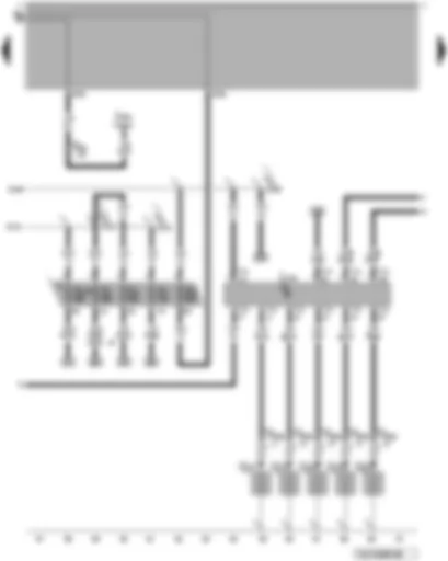 Wiring Diagram  VW TOUAREG 2009 - Automatic glow period control unit - glow plug 1-5 - fuses