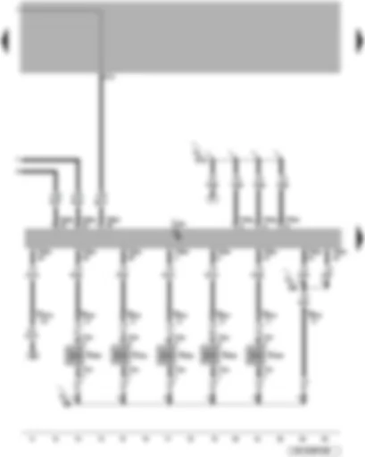 Wiring Diagram  VW TOUAREG 2008 - Engine control unit - unit injector valves for cylinders 1 - 5