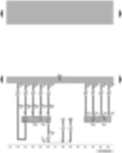 Wiring Diagram  VW TOUAREG 2009 - Engine control unit - charge air pressure sender - intake air temperature sender - lambda probe - lambda probe heater