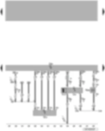 Wiring Diagram  VW TOUAREG 2010 - Engine control unit - air mass meter - radiator fan control unit 2 - exhaust gas recirculation cooler changeover valve - radiator fan 2