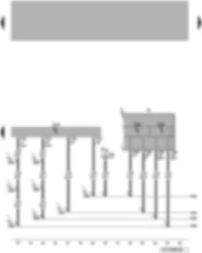 Электросхемa  VW TOUAREG 2008 - Блок управления раздаточной коробки - комбинация приборов - блок управления комбинации приборов - диагностический интерфейс шин данных - диагностический разъём
