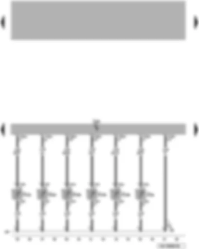 Электросхемa  VW TOUAREG 2008 - Блок управления Climatronic - датчик температуры в канале приточного воздуха - датчики температуры дефлекторов пространства для ног слева и справа - датчик температуры испарителя - датчики температуры передних левого и правого дефлекторов