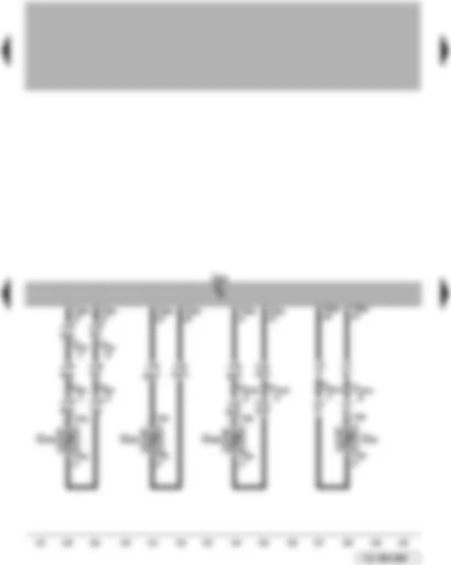 Электросхемa  VW TOUAREG 2008 - Блок управления двигателя - датчик температуры - датчик температуры ОГ 1 - датчик температуры перед сажевым фильтром - датчик температуры охлаждающей жидкости на выходе из радиатора - датчик бака топливной присадки (бак пуст)