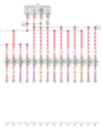 Wiring Diagram  VW TOUAREG 2010 - Terminal 30 voltage supply relay - Fuses in fuse holder