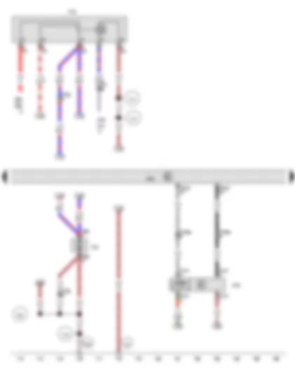 Wiring Diagram  VW TOUAREG 2009 - Throttle valve module - Engine control unit - Residual heat relay