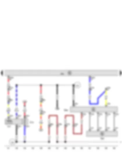 Wiring Diagram  VW TOUAREG 2009 - Reducing agent level sender - Evaluation unit for reducing agent level - Engine control unit - Pump for reducing agent - Heater for reducing-agent pump (heater circuit 2)