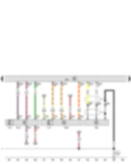 Wiring Diagram  VW TOUAREG 2009 - Engine speed sender - Intake manifold flap potentiometer - Intake manifold flap potentiometer 2 - Engine control unit - Intake manifold flap motor - Intake manifold flap 2 motor