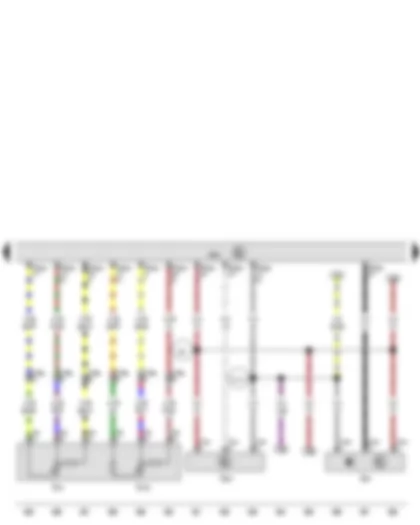 Wiring Diagram  VW TOUAREG 2009 - Hall sender - Accelerator position sender - Accelerator position sender 2 - Fuel pressure sender - Engine control unit