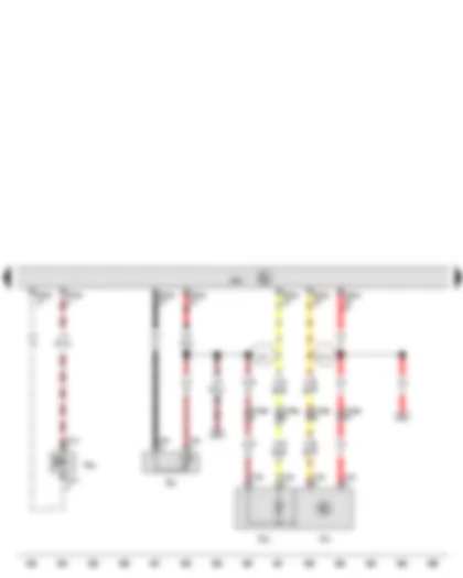 Wiring Diagram  VW TOUAREG 2009 - Charge pressure sender - Intake air temperature sender - Fuel temperature sender - Engine control unit - Injector - cylinder 6