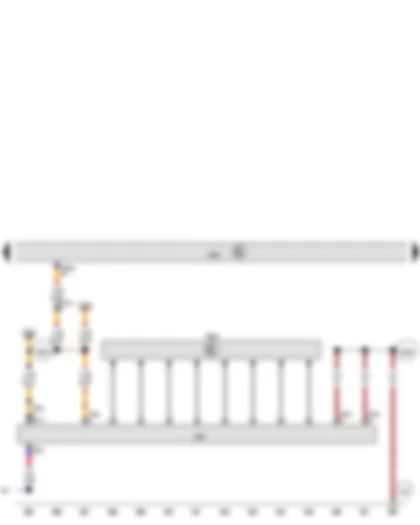 Wiring Diagram  VW TOUAREG 2010 - NOx sender 2 - Engine control unit - Control unit for NOx sender 2