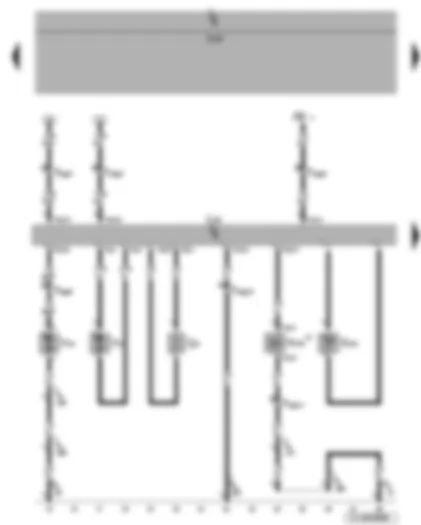 Электросхемa  VW TOUAREG 2009 - Блок управления отопителя - дозирующий насос - вентилятор подачи воздуха в камеру сгорания отопителя - свеча накаливания с датчиком пламени - датчик температуры охлаждающей жидкости для отопителя - запорный клапан ОЖ отопителя