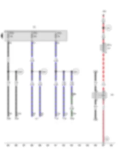 Wiring Diagram  VW TOUAREG 2007 - Battery parallel circuit relay - Fuse holder C - Fuse 16 on fuse holder D