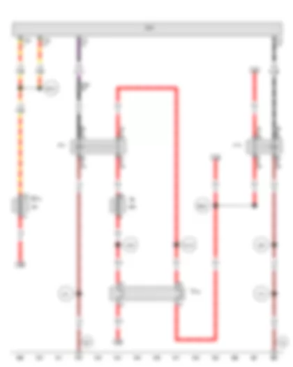 Wiring Diagram  VW TOUAREG 2007 - Onboard supply control unit - Voltage supply relay 1 - Fuse 10 on fuse holder D - Wiring connector