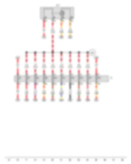 Wiring Diagram  VW TOUAREG 2011 - Terminal 30 voltage supply relay - Fuses in fuse holder