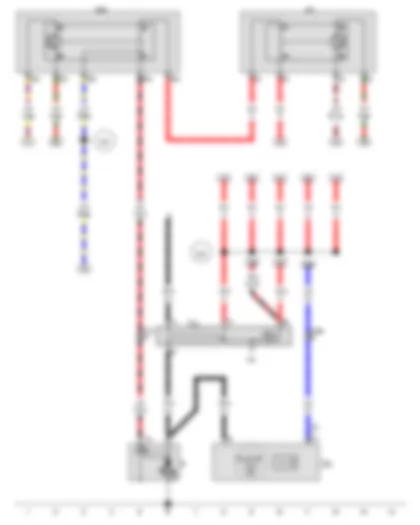 Wiring Diagram  VW TOUAREG 2011 - Starter - Alternator with voltage regulator - Starter motor relay - Starter motor relay 2 - Terminal 30 wiring junction