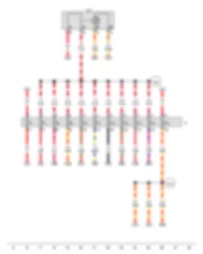 Wiring Diagram  VW TOUAREG 2011 - Terminal 30 voltage supply relay - Fuses in fuse holder