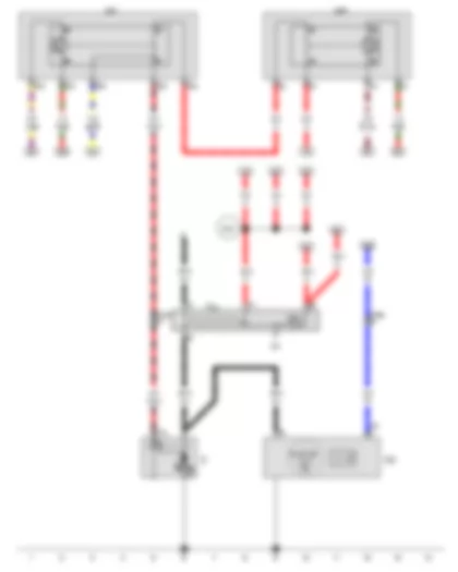 Wiring Diagram  VW TOUAREG 2011 - Starter - Alternator with voltage regulator - Starter relay 1 - Starter relay 2 - Terminal 30 wiring junction