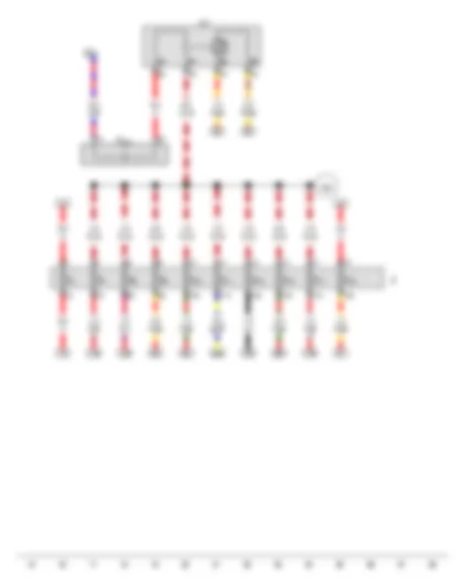 Wiring Diagram  VW TOUAREG 2011 - Terminal 30 voltage supply relay - Fuses in fuse holder - Wiring connector