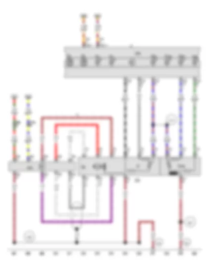 Wiring Diagram  VW TOUAREG 2011 - Fuel gauge sender - Fuel delivery unit - Fuel system pressurisation pump - Fuel gauge sender 2 - Control unit in dash panel insert - Fuel pump control unit - Dash panel insert