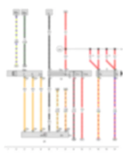Wiring Diagram  VW TOUAREG 2012 - Power and control electronics for electric drive - Fuses in fuse holder - Terminal 30 wiring junction - Three-phase current drive