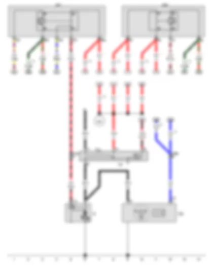 Wiring Diagram  VW TOUAREG 2012 - Starter - Alternator with voltage regulator - Starter relay 1 - Starter relay 2 - Terminal 30 wiring junction