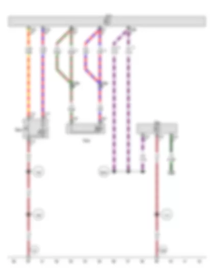 Wiring Diagram  VW TOUAREG 2013 - Start/Stop operation button - High-pressure sender - Onboard supply control unit - Air conditioner compressor regulating valve