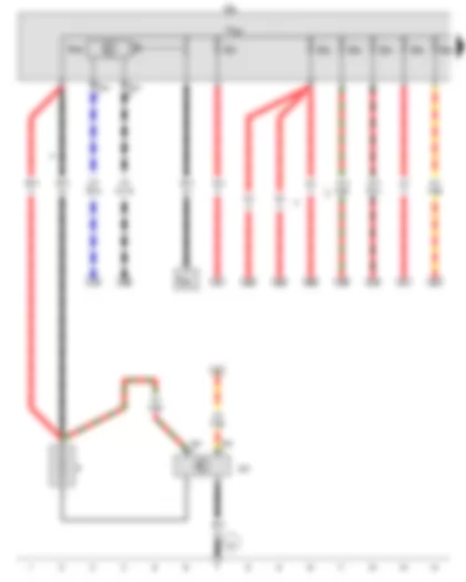 Wiring Diagram  VW TOUAREG 2013 - Battery - Battery monitor control unit - Connection and distribution box 3 - Terminal 30 wiring junction 3