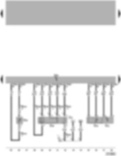 Электросхемa  VW TOUAREG 2003 - Блок управления двигателя - датчик давления наддува - датчик температуры воздуха на впуске - датчик температуры охлаждающей жидкости на выходе из радиатора - лямбда-зонд