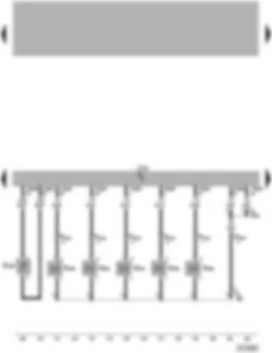 Wiring Diagram  VW TOUAREG 2003 - Engine control unit 2 - fuel temperature sender 2 - unit injector valve - No. 6 - 10 cyl.