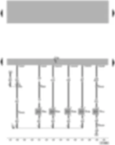 Электросхемa  VW TOUAREG 2003 - Блок управления Motronic - клапан управления подачей вторичного воздуха - клапаны регуляторов фаз газораспределения - клапан системы изменения геометрии впускного коллектора