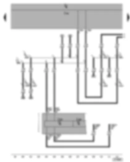 Электросхемa  VW TOUAREG 2008 - Диагностический интерфейс шин данных - диагностический разъём - блок управления бортовой сети - блок управления с дисплеем в комбинации приборов
