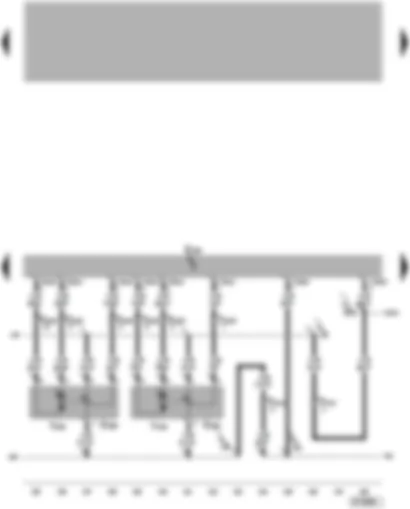 Электросхемa  VW TOUAREG 2003 - Задняя панель управления и индикации Climatronic - потенциометры и исполнительные электродвигатели заслонок регулирования подачи воздуха